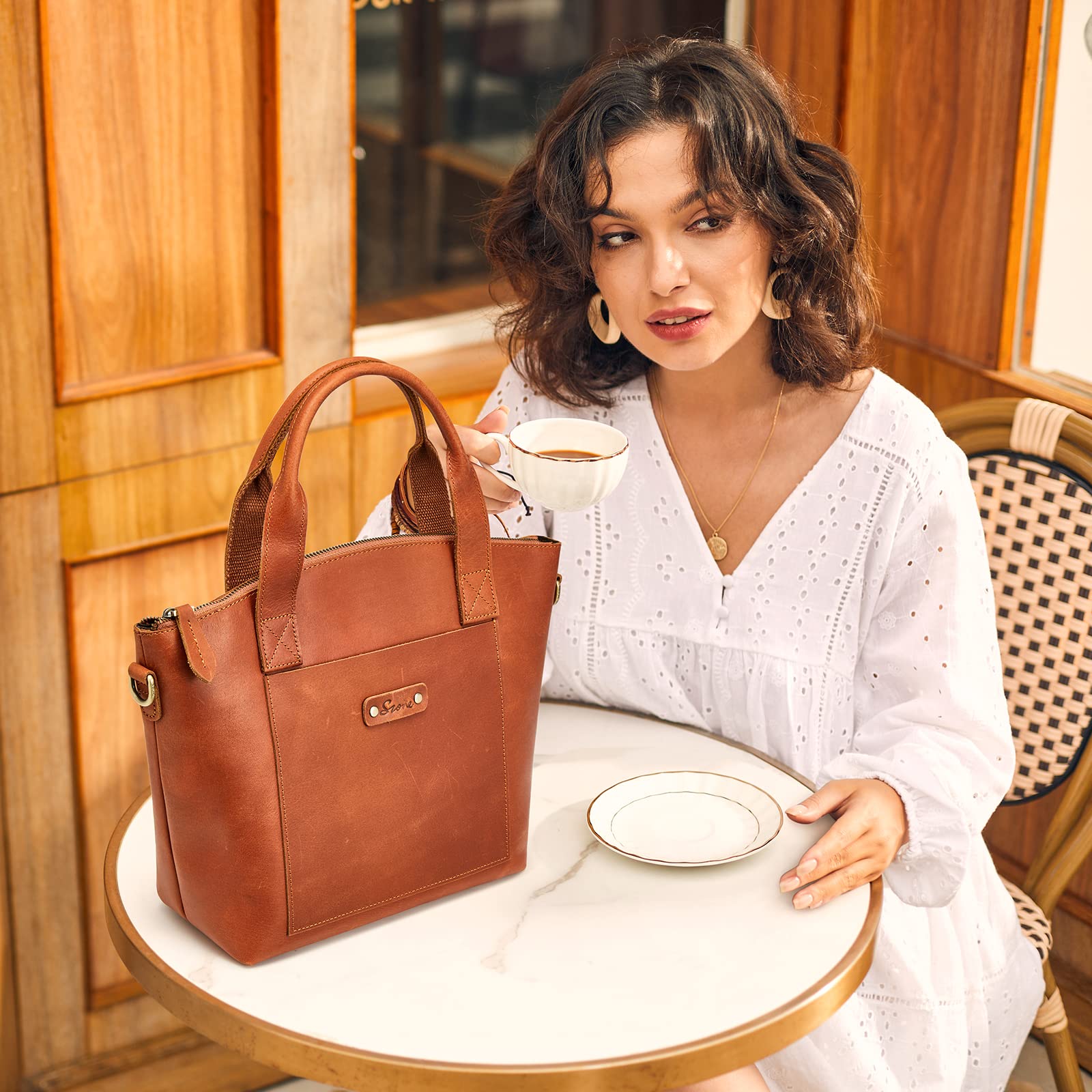 Genuine Leather Top-Handle Satchel Bags