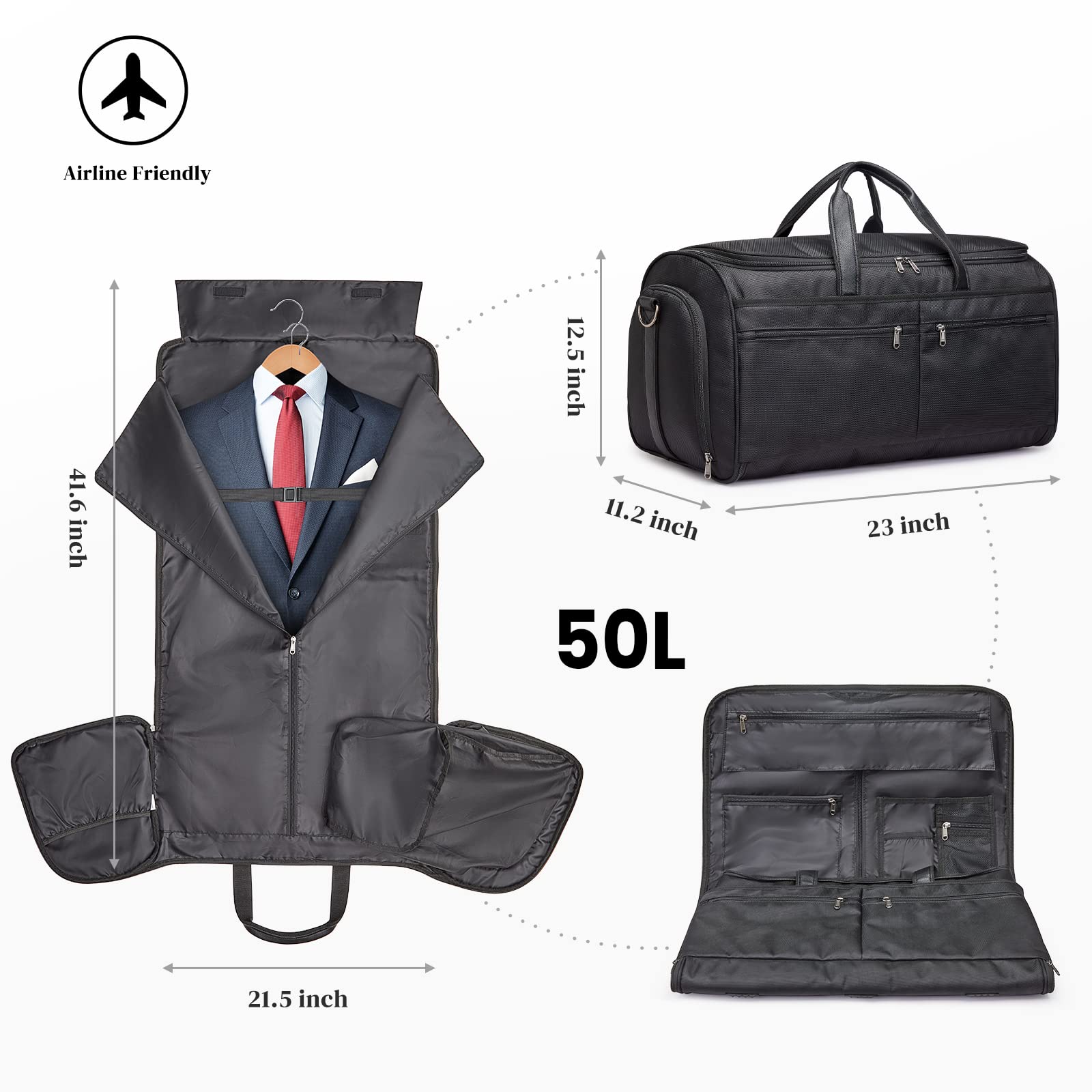 50L Carry on Garment Duffel Bag for Men