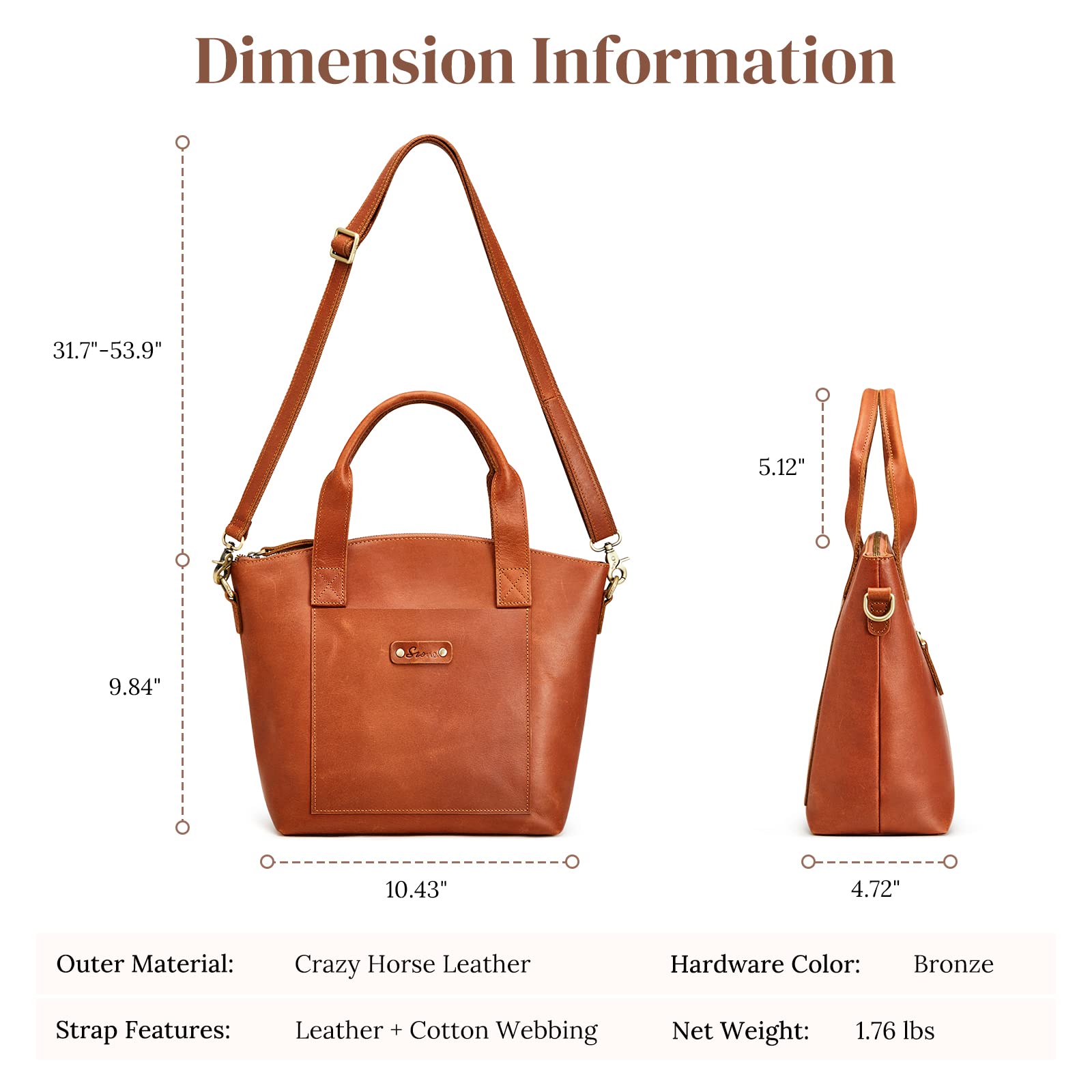 Genuine Leather Top-Handle Satchel Bags