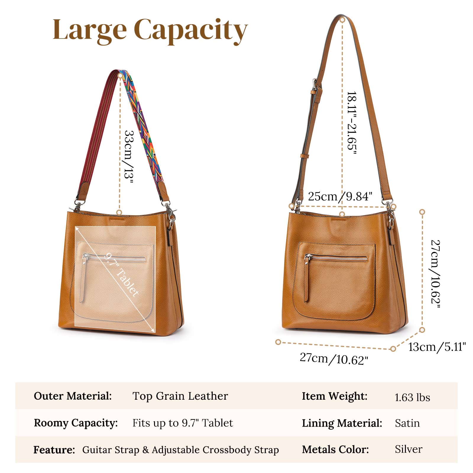 Women Genuine Leather Bucket Bag