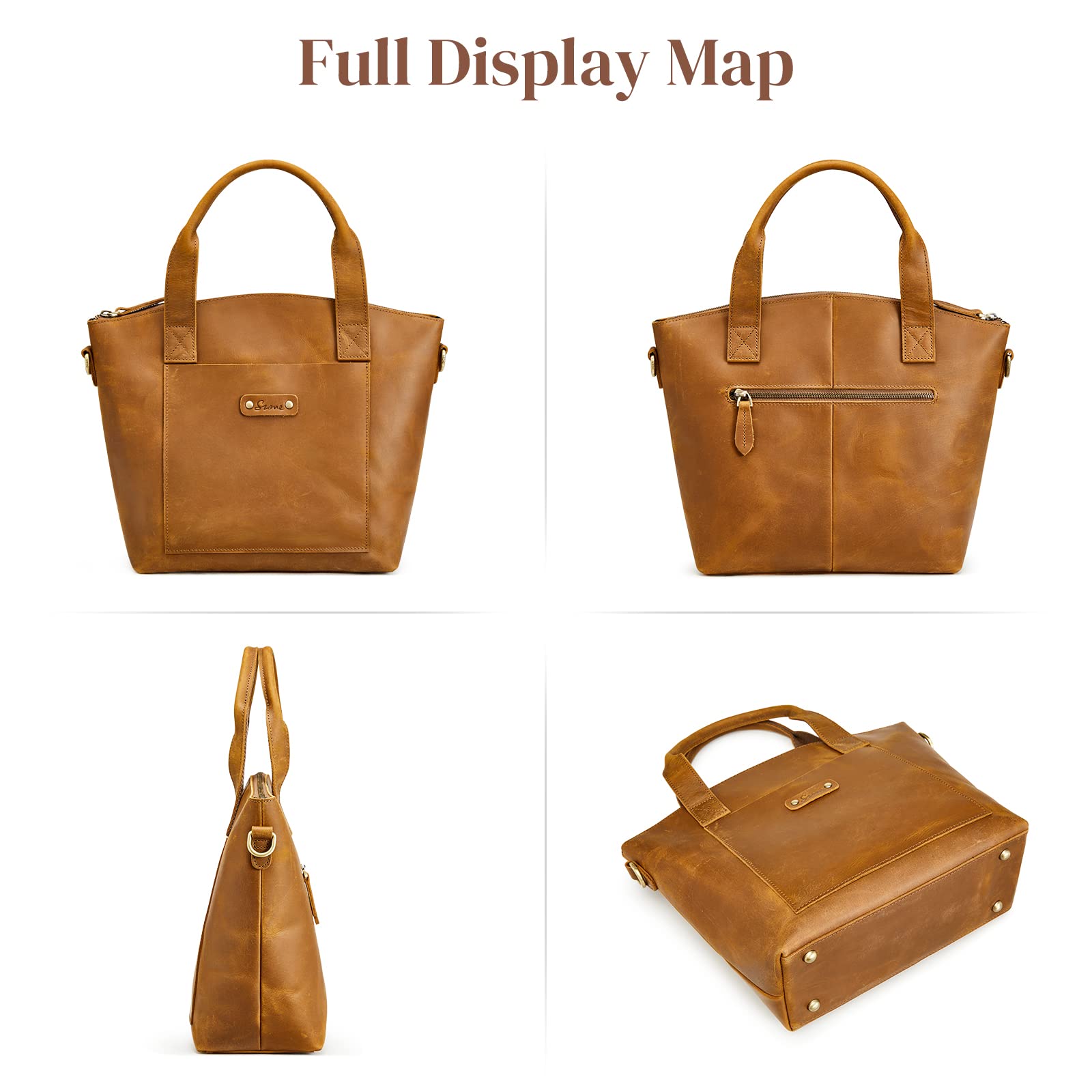 Genuine Leather Top-Handle Satchel Bags