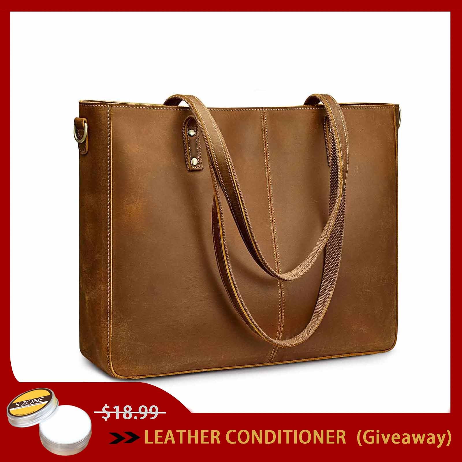 Large Bucket Geuine Leather Tote
