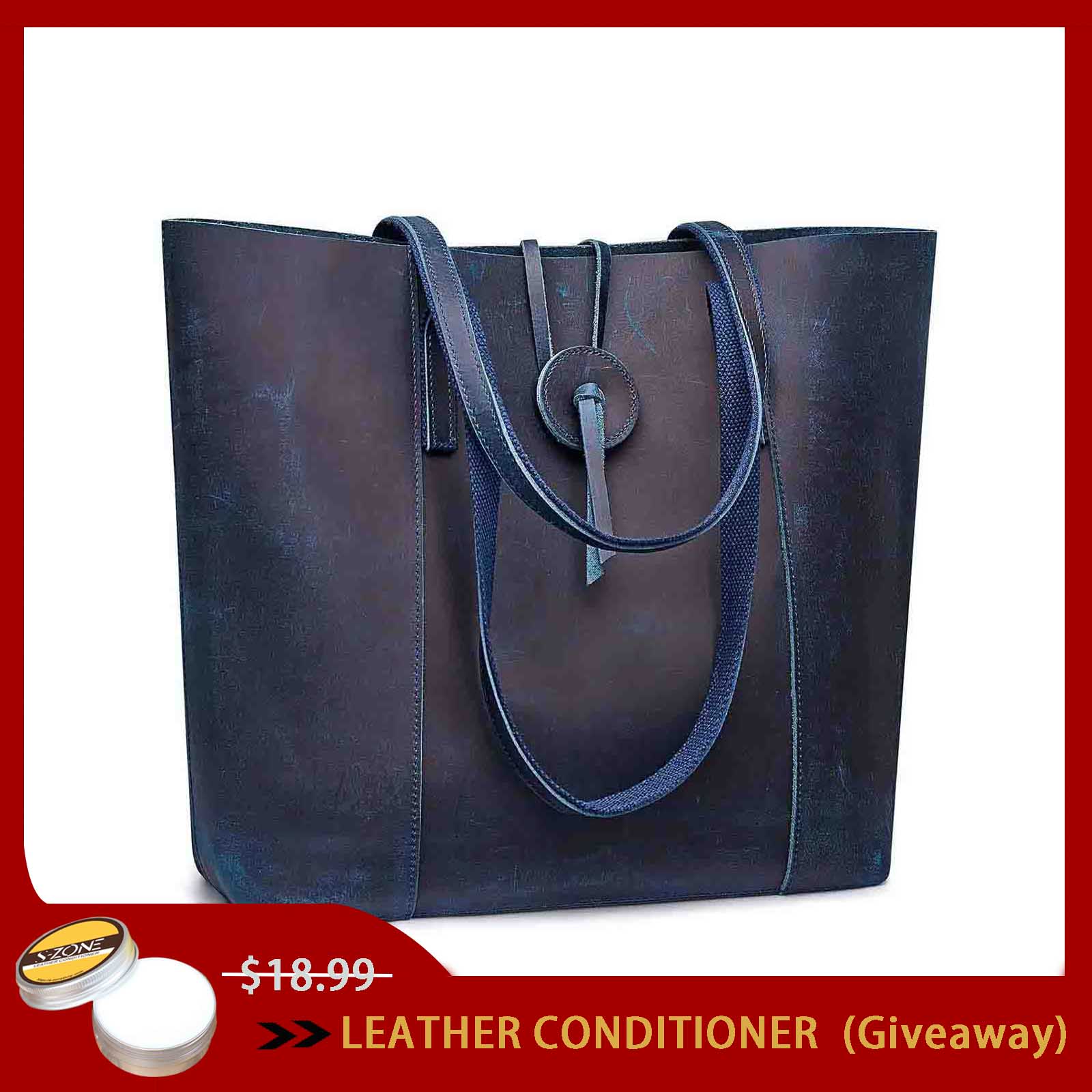 Women's Crazy Horse Leather Tote Bag