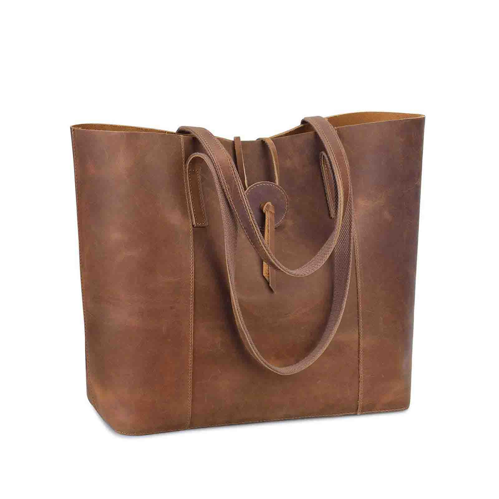 Women's Crazy Horse Leather Tote Bag