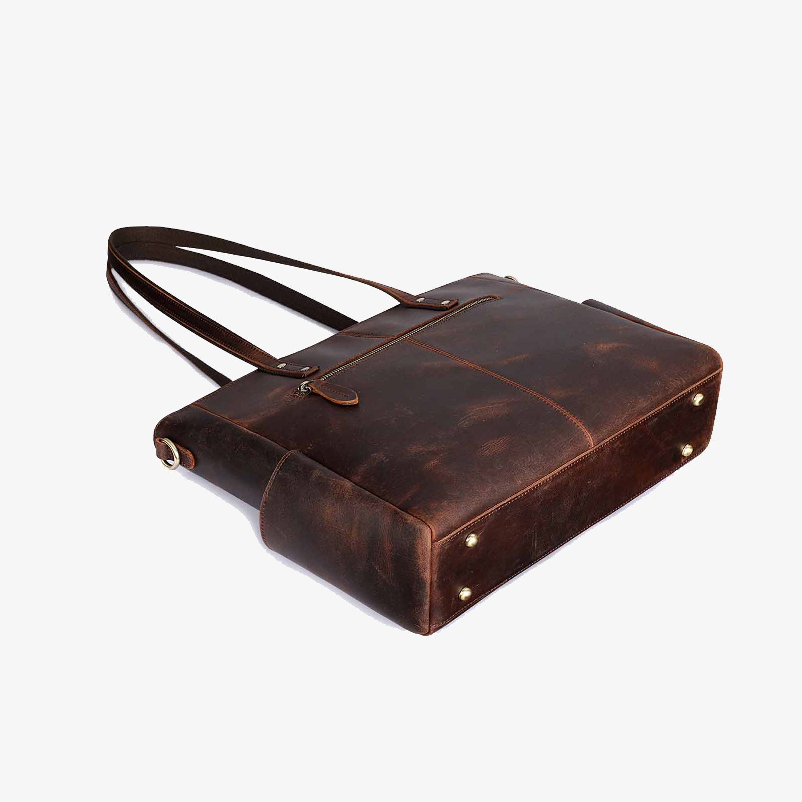 Genuine Leather Laptop Tote Bag Women
