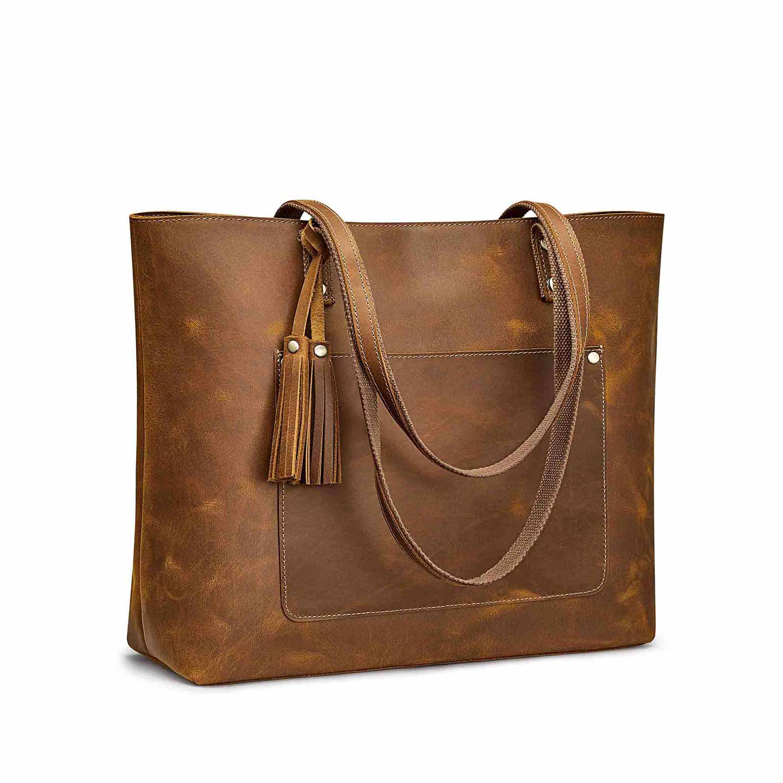 Women Vintage Genuine Leather Tote Shoulder Bag Handbag
