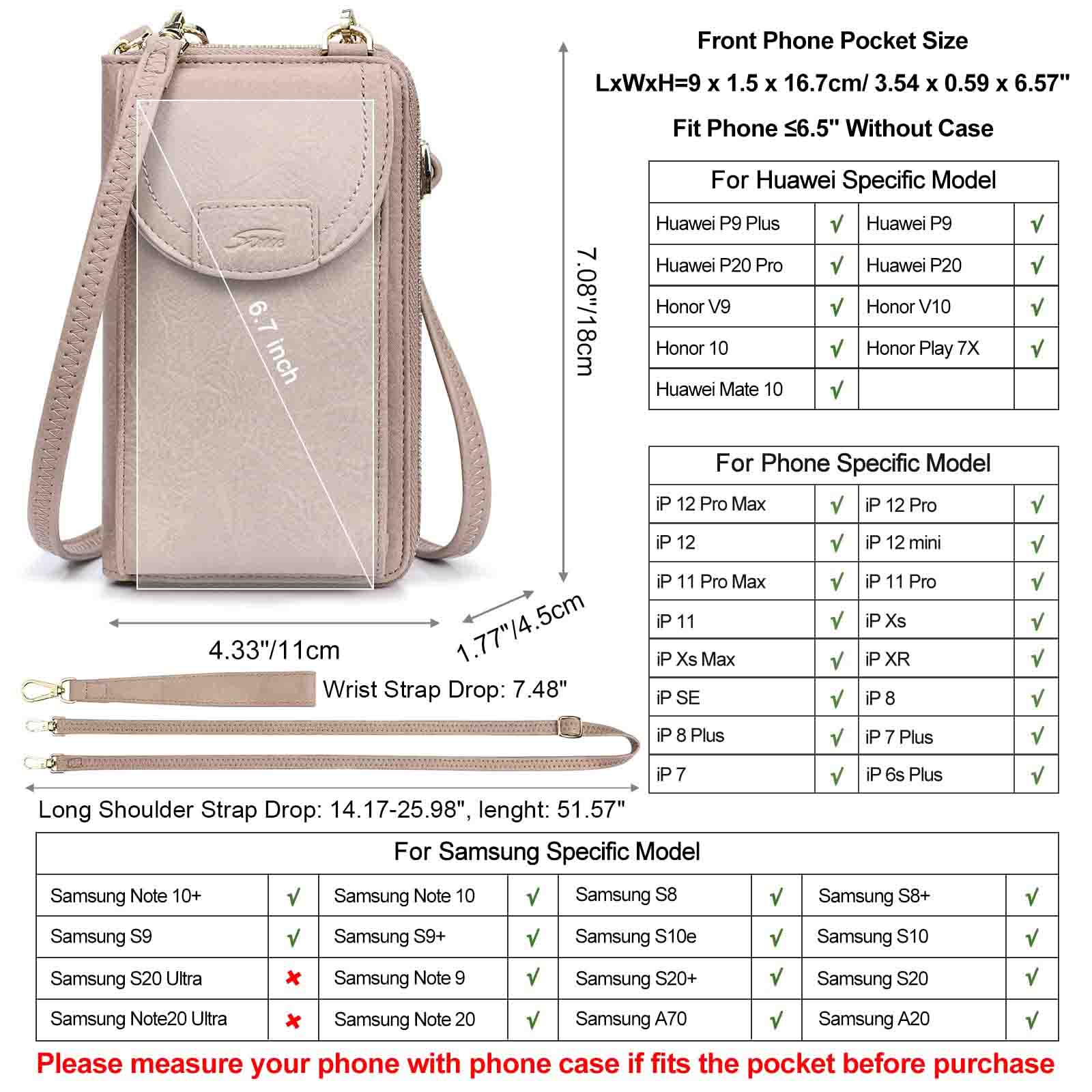 RFID Crossbody Wristlet Cell Phone Purse